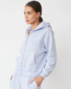 MONROW Teddy Fleece Relaxed Zip Up Hoody ICEYLILAC Best